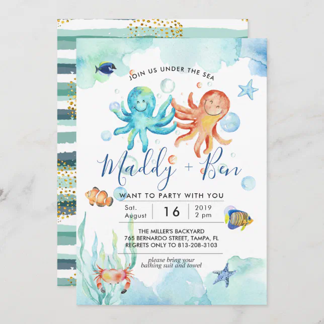 Under the Sea | Joint Pool Party Invitation | Zazzle