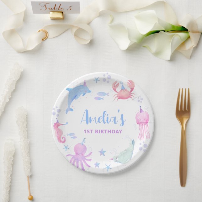 Under The Sea Kids 1st Birthday  Paper Plates (Wedding)