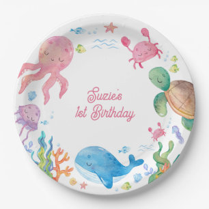 Under the Sea Kids 1st Birthday Paper Plates