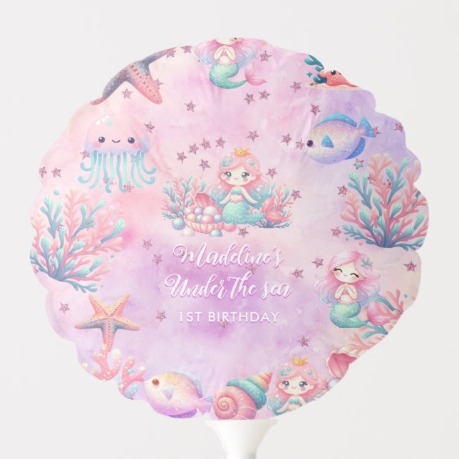 Under The Sea Kid's Birthday Balloon (Front)