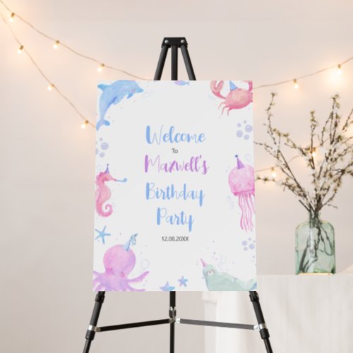 Under The Sea Kids Birthday Welcome Sign