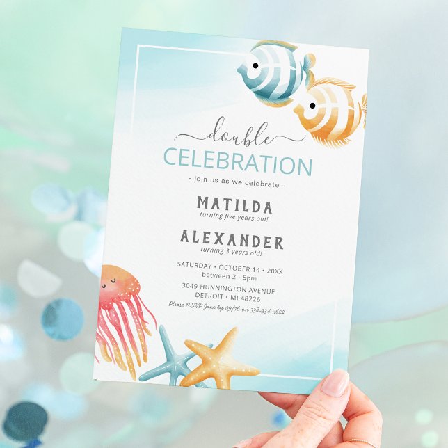 Under the Sea Kids Joint Birthday Invitation (Creator Uploaded)