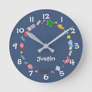 Under The Sea Kids Nursery Wall Clock by OS_Designs at Zazzle