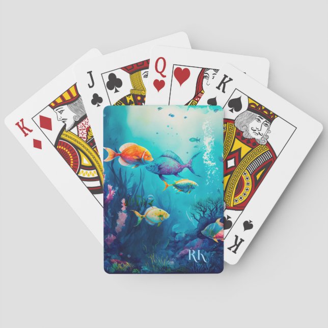 Under the sea landscape background poker cards (Back)