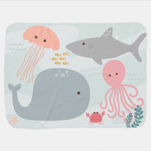 Under The Sea Large Print Baby Blanket