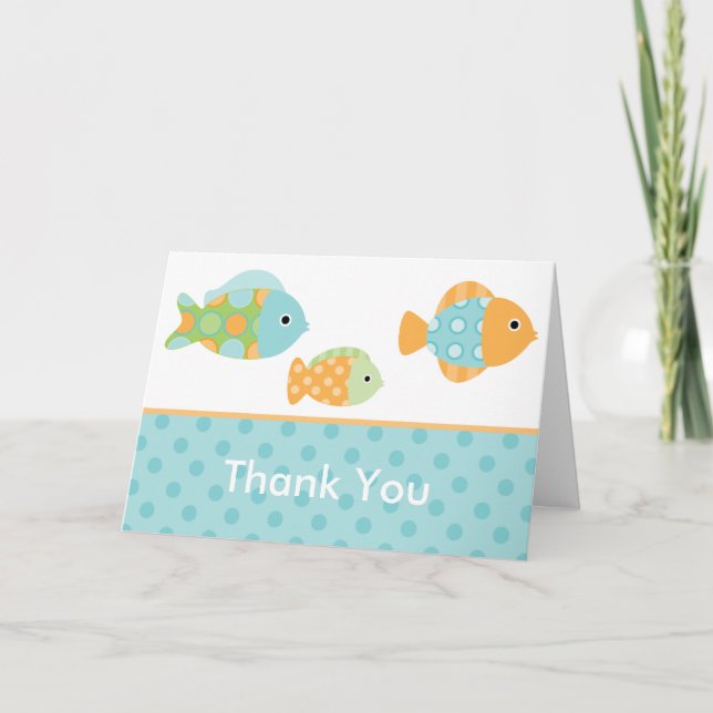 Under the Sea Letterpress Thank You Card (Front)