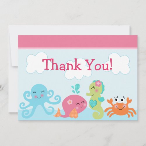 Under the Sea lifeGirl Baby Shower Thank You Card