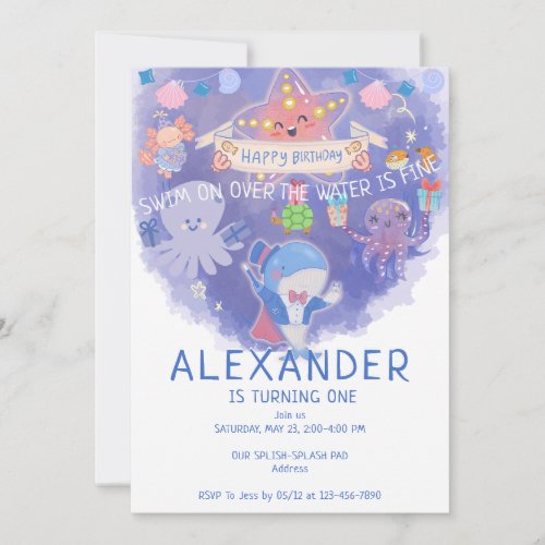 Under The Sea Life Ocean Fintastic Birthday Party Invitation