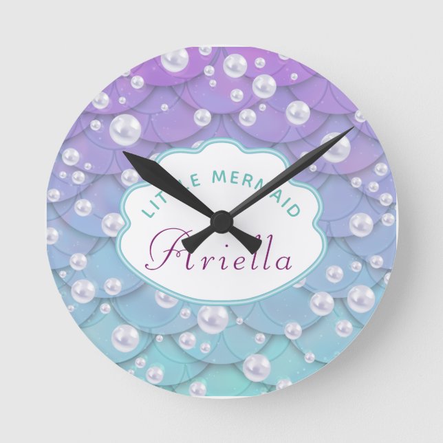 Under the Sea Little Mermaid Round Clock (Front)