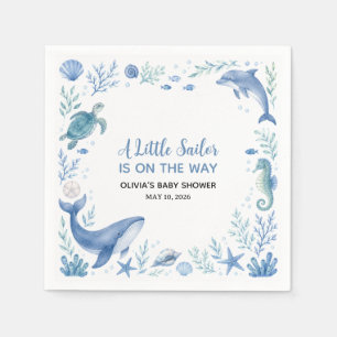 Under the Sea Little Sailor Baby Shower Paper Napkins