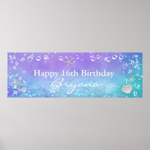 Under the Sea Magical Birthday Party Banner Poster
