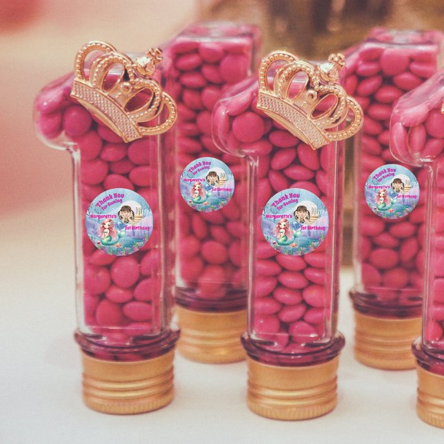 Under The Sea Magical Mermaid Girly Photo  Classic Round Sticker (Creator Uploaded)