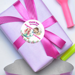 Under The Sea Magical Mermaid Girly Photo  Classic Round Sticker