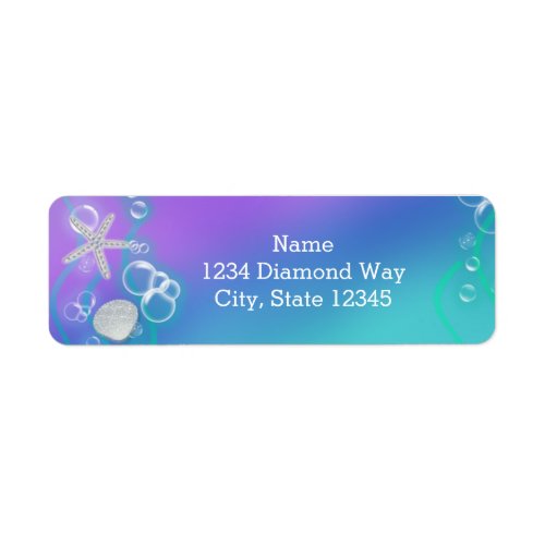 Under The Sea Magical Purple Party Address Labels