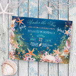 Under The Sea Magical Seahorse Kids Birthday Party Invitation<br><div class="desc">Nautical Under the Sea kid's birthday party invitation featuring watercolor seahorses, seashells, starfish, gold sparkling sand and coral. Designed for little pirates and mermaids who love the sea and its creatures - perfect for tropical, beach and nautical themed birthday parties. You can easily personalize it, just replace the sample text...</div>