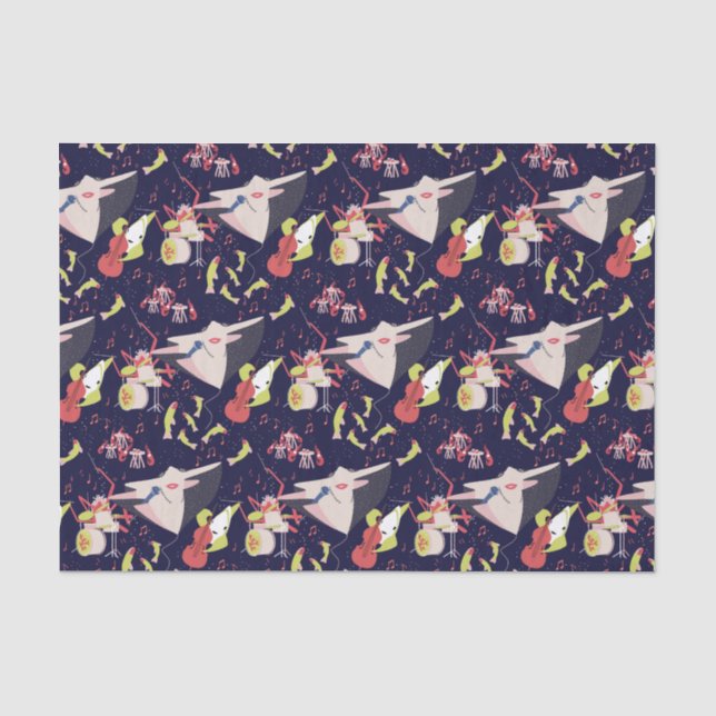 Under The Sea Marine Animals Music Song Tissue Paper (Front)