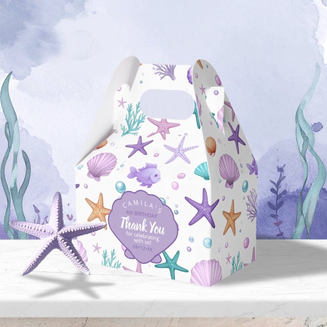 Under the Sea Marine Life Pattern Thank You ID1143 Favor Boxes (Creator Uploaded)