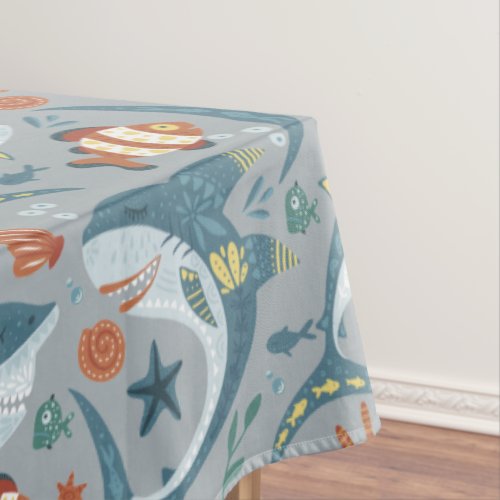 Under The Sea Marine Ocean Shark Fish Animals Tablecloth