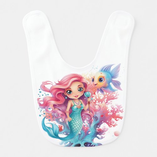 Under The Sea Mermaid  Baby Bib