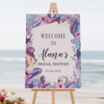 Under the Sea Mermaid Baby Bridal Shower Welcome Foam Board<br><div class="desc">Personalize this chic welcome sign board with your own wording easily and quickly, simply press the customize it button to further re-arrange and format the style and placement of the text.  Featuring a pretty mermaid, seahorse, corals and shells in purple, turquoise and pink color scheme. Great for baby shower, bridal...</div>