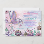 Under the Sea Mermaid Baby Shower By Mail Invitation (Front)