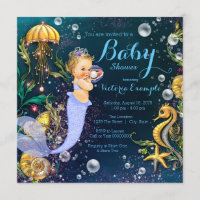 Under The Sea Mermaid Baby Shower Invitation