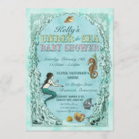 Under the Sea Mermaid Baby Shower Invitation