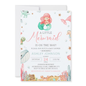 Under the Sea Mermaid Baby Shower Invitation