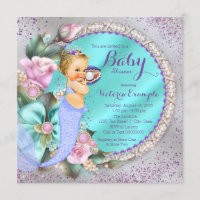 Under The Sea Mermaid Baby Shower Invitation