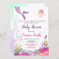 Under the Sea Mermaid Baby shower Invitation Girl