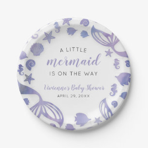 Under the Sea Mermaid Baby Shower Paper Plates