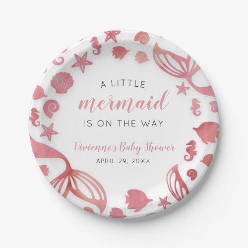 Under the Sea Mermaid Baby Shower Paper Plates
