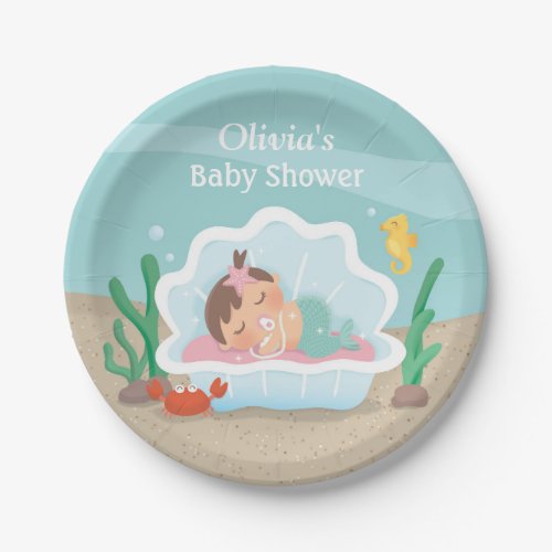 Under the Sea Mermaid Baby Shower Party Supplies Paper Plates