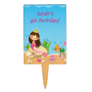 Under the Sea Mermaid Birthday Cake Topper