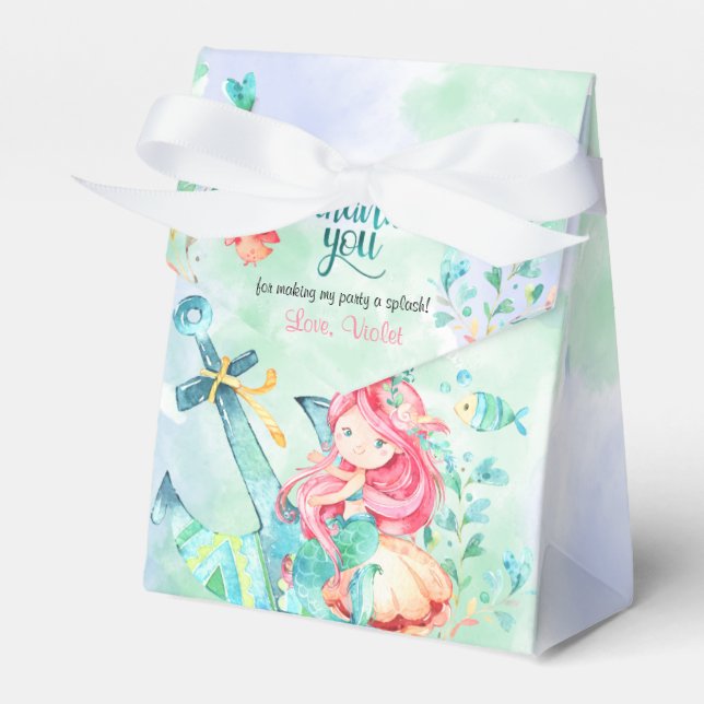 Under The Sea Mermaid Birthday Favor Box (Front Side)