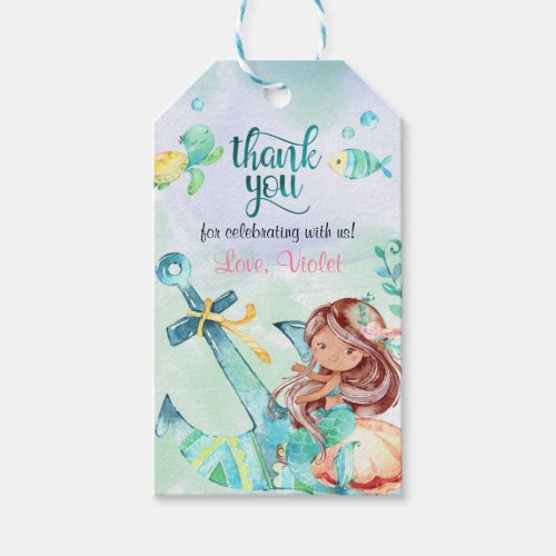 Under The Sea Mermaid Birthday Favor Gift Tags