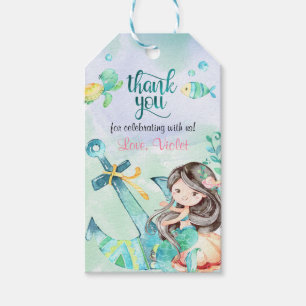 Under The Sea Mermaid Birthday Favor Gift Tags