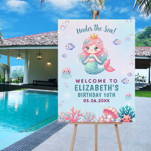 Under the sea Mermaid Birthday Girl Foam Board