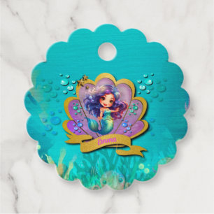Under The Sea & Mermaid Birthday Girl Party Favor Tags