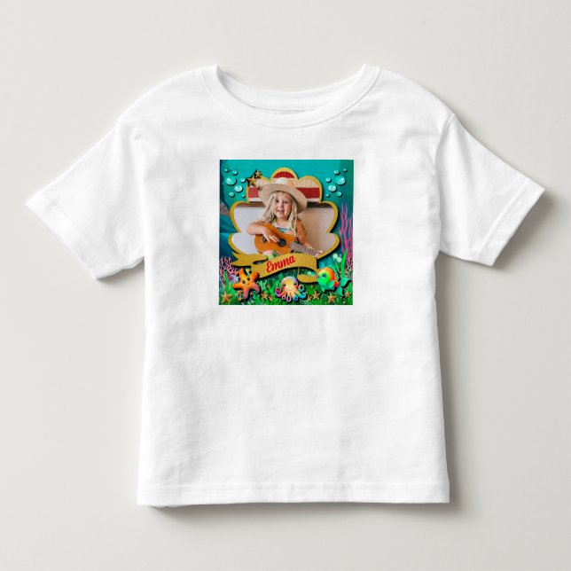 Under The Sea & Mermaid Birthday Girl Party Toddler T-shirt (Front)