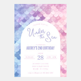 Under the Sea Mermaid Birthday Invitation