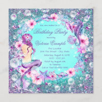 Under the Sea Mermaid Birthday Invitations