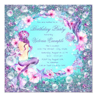 mermaid birthday invitations zazzle