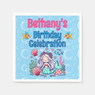 Under The Sea Mermaid Birthday Napkins
