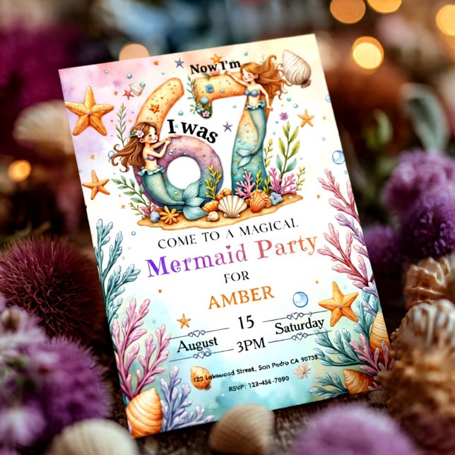 Under the Sea Mermaid Birthday Ocean Party for kid Invitation (Creator Uploaded)