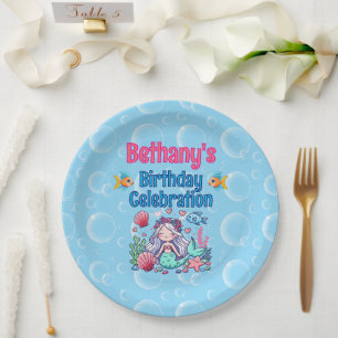 Under The Sea Mermaid Birthday Paper Plates