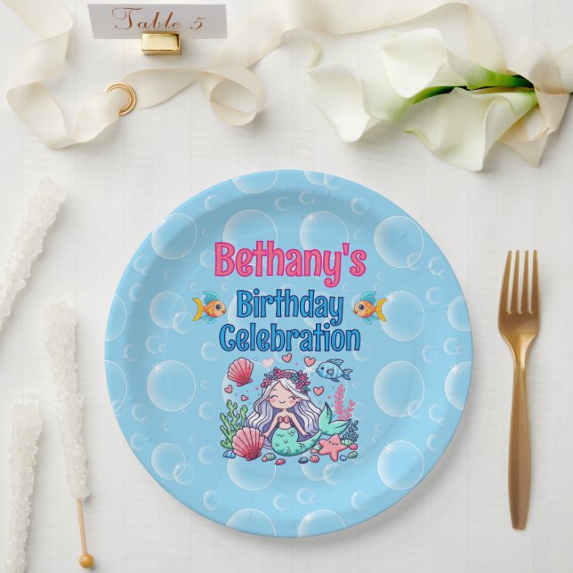 Under The Sea Mermaid Birthday Paper Plates (Wedding)