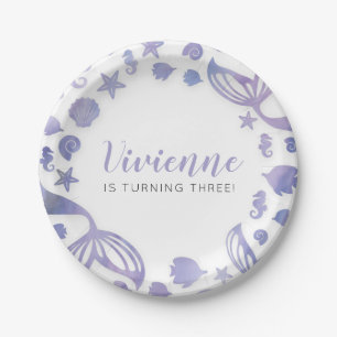 Under the Sea Mermaid Birthday Paper Plates