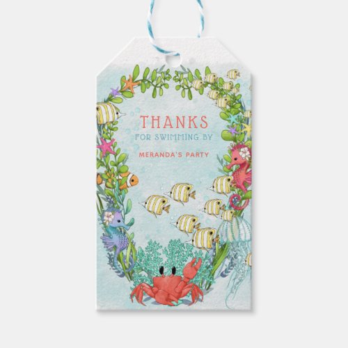 Under the Sea Mermaid Birthday Party  Gift Tags