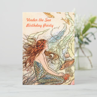 Under the Sea Mermaid Birthday Party Invitation